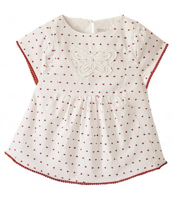 TUNIQUE BLANCHE FANTAISIE 2/8 ANS SUCRE D'ORGE