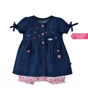 ROBE EN JEAN BLOOMER ELEA Sucre Orge