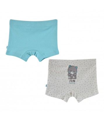 LOT DE 2 BOXERS BEBE EDELMIRO Sucre Orge