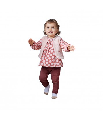 TUNIQUE JEGGING GILET SS MCHES MIA BEBE Sucre Orge