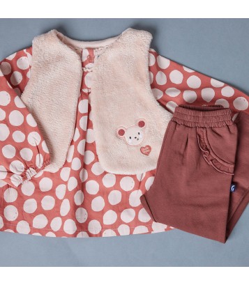 TUNIQUE JEGGING GILET SS MCHES MIA BEBE Sucre Orge