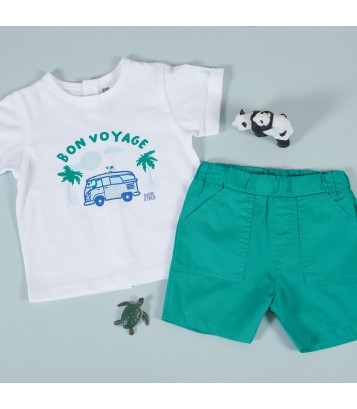TSHIRT SHORT LEOPOL BEBE Sucre Orge