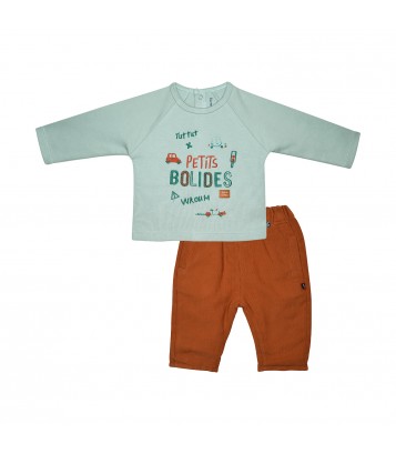 TEE SHIRT PANTALON IAEL INTERLOCK BEBE Sucre Orge