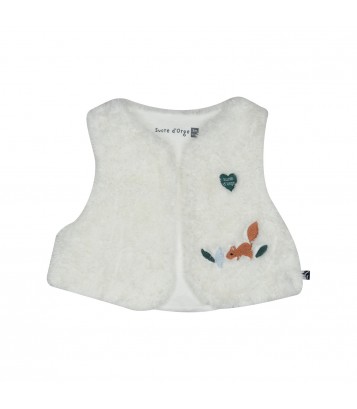 ROBE GILET SS MCHES MONA VELOURS COTELE BEBE Sucre Orge