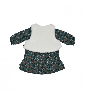 ROBE GILET SS MCHES MONA VELOURS COTELE BEBE Sucre Orge