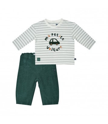 TSHIRT PANTALON MILAN MAILLE BEBE Sucre Orge