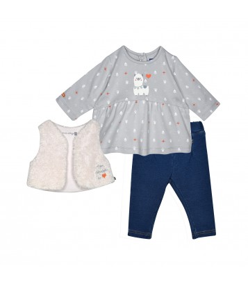 Ensemble tunic jegging gilet ss mches phie maille  Sucre Orge