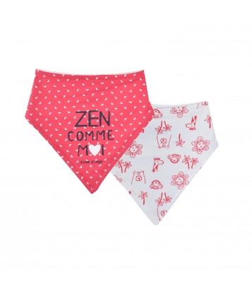 LOT DE 2 BAVOIRS BANDANAS ERICA Sucre Orge