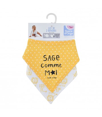 LOT DE 2 BAVOIRS BANDANAS ERVIN Sucre Orge