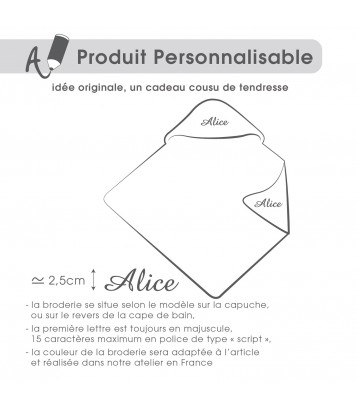 CAPE DE BAIN + GANT FEBO Sucre Orge