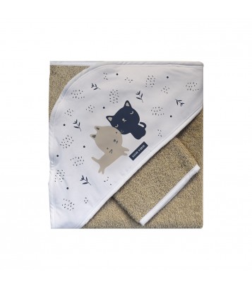 CAPE DE BAIN + GANT FEBO Sucre Orge