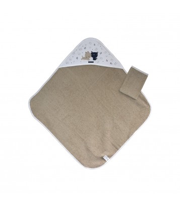 CAPE DE BAIN + GANT FEBO Sucre Orge