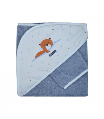 CAPE DE BAIN AVEC GANT MERWANE Sucre Orge