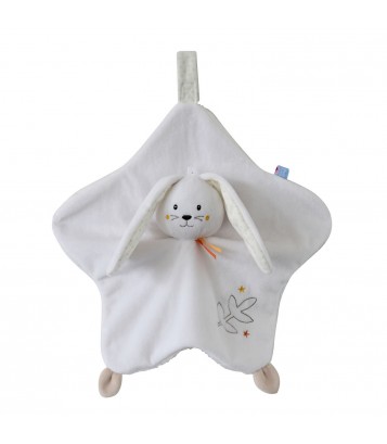 DOUDOU SOUPLE XL LAPIN ACCROCHE TETINE Sucre Orge