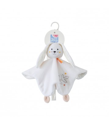 DOUDOU SOUPLE XL LAPIN ACCROCHE TETINE Sucre Orge