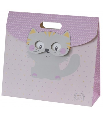 SAC CADEAU ROSE "CHAT" Sucre d'orge