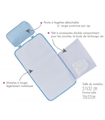 MATELAS A LANGER DE VOYAGE MARINE Sucre Orge