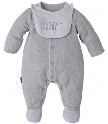 PYJAMA BEBE GRIS + BAVOIR Sucre Orge