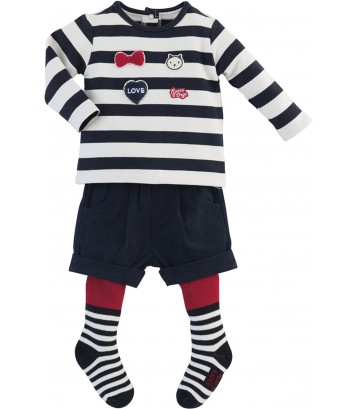 ENSEMBLE 3 PIECES SHORT MARINE/ROUGE Sucre Orge