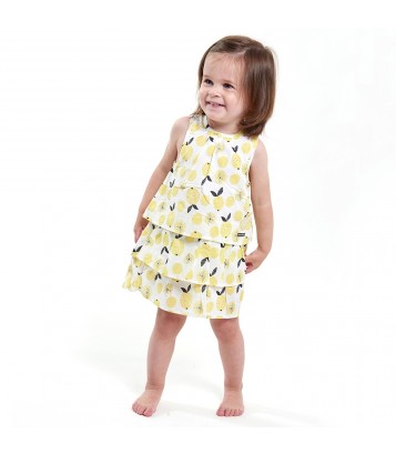 ROBE IMPRIMEE JAUNE Sucre d'orge