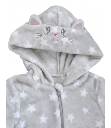 SURPYJAMA A CAPUCHE GRIS 2/8 ANS Sucre Orge