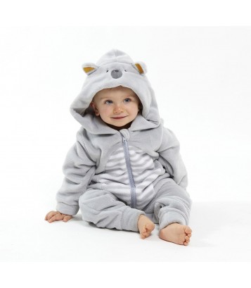 SURPYJAMA A CAPUCHE RAYE 2/8 ANS Sucre Orge