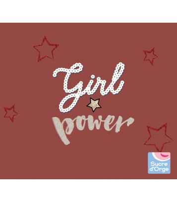 SWEAT SHIRT FILLE ROUGE "GIRL POWER" Sucre Orge