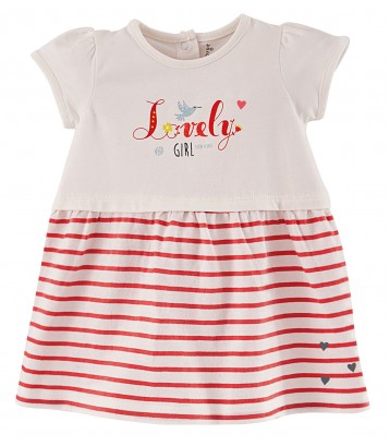 ROBE BÉBÉ EN JERSEY A RAYURES Sucre Orge