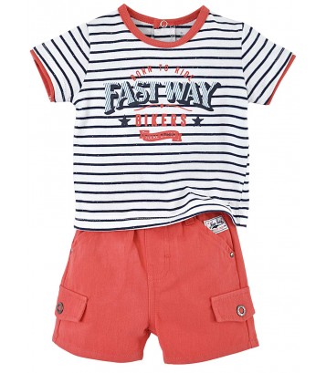 ENSEMBLE SHORT ET T-SHIRT RAYE BEBE Sucre Orge