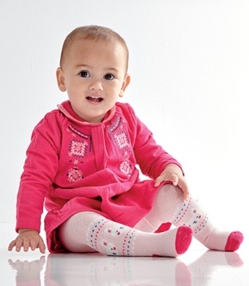 ROBE + COLLANT BEBE FUCHSIA FOLKLORE BABY Sucre Orge