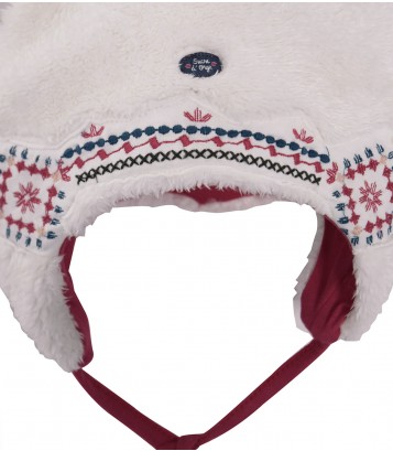 BONNET FILLE FOURRURE FOLKLORE BABY Sucre Orge