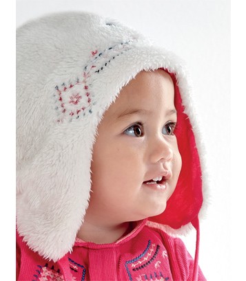 BONNET FILLE FOURRURE FOLKLORE BABY Sucre Orge