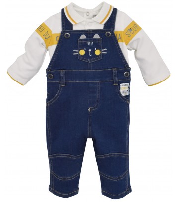 SALOPETTE JEAN BEBE + T-SHIRT Sucre Orge