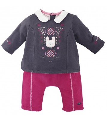 SWEAT + PANTALON BEBE FILLE FOLKLORE BABY Sucre Orge