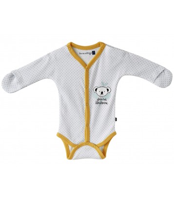 BODY NAISSANCE AVEC MOUFLES - LOT DE 2 - PREMA / 3 MOIS Sucre Orge