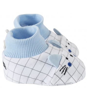 CHAUSSONS BEBE GARCON EN MOLLETON 0/6 MOIS - LE BIO - VÊTEMENT BÉBÉ : Bébé  – Sucre d'Orge