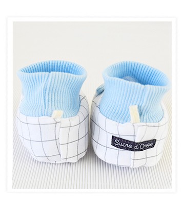 CHAUSSONS BEBE GARCON EN MOLLETON 0/6 MOIS Sucre Orge