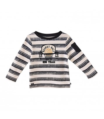 T SHIRT RAYE ANTHRACITE DJOVANI Sucre Orge