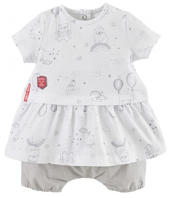 ENSEMBLE ROBE ET BLOOMER BEBE FILLE