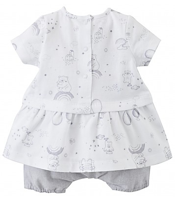 ENSEMBLE ROBE ET BLOOMER BEBE FILLE sucre d'orge