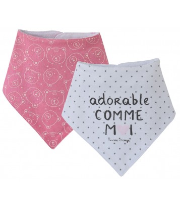 LOT DE 2 BAVOIRS BANDANA AMALIA Sucre Orge