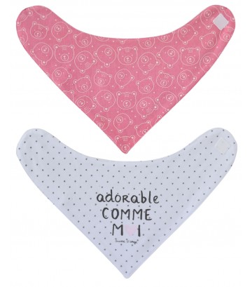 LOT DE 2 BAVOIRS BANDANA AMALIA Sucre Orge