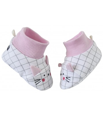 CHAUSSONS FILLE EN MOLLETON 0/6 MOIS Sucre Orge