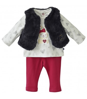 ENSEMBLE 3 PIECES BEBE FILLE BALI Sucre Orge