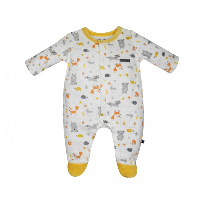 Pyjama naissance garçon - Bébé cool - Pyjama velours à ouverture devant