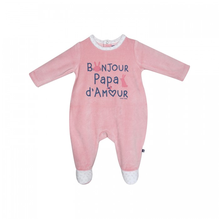 DORS BIEN ISMAELLA VELOURS RASE PONT DOS BEBE Pyjamas dors bien grenouilleres VETEMENTS 0 2 ANS Bebe Sucre d Orge