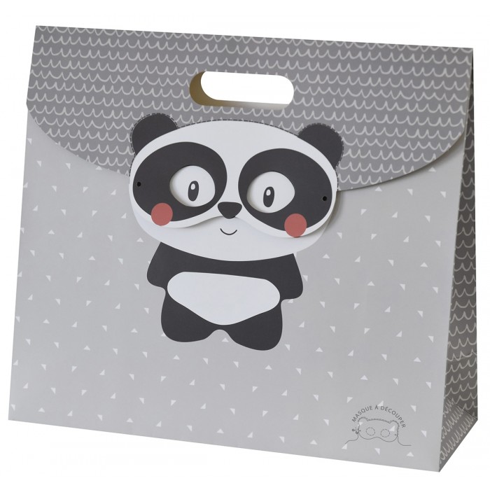 SAC CADEAU A RABAT PANDA GRIS - Sacs cadeaux bébé - VÊTEMENT