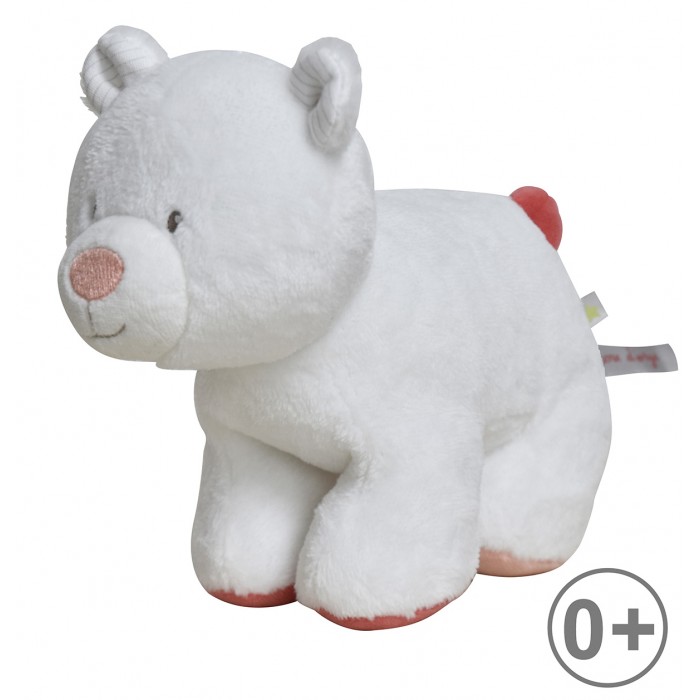 Doudou enfant ourson blanc et doré