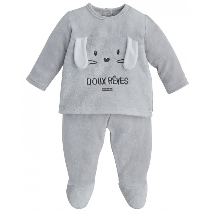 Pyjama 2 pièces en velours pour bébé fille