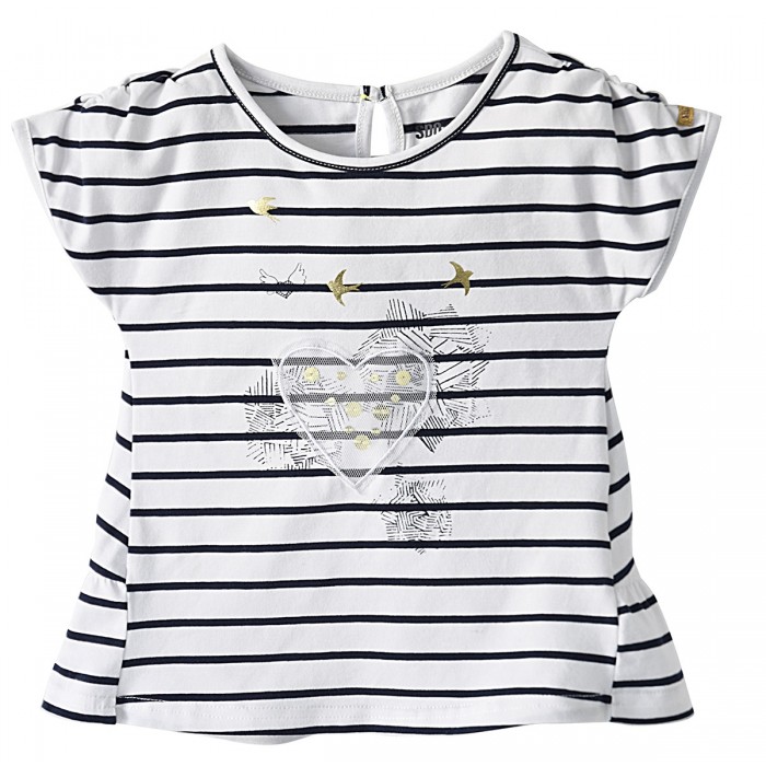 T SHIRT BLANC RAYE FILLE 2 8 ANS